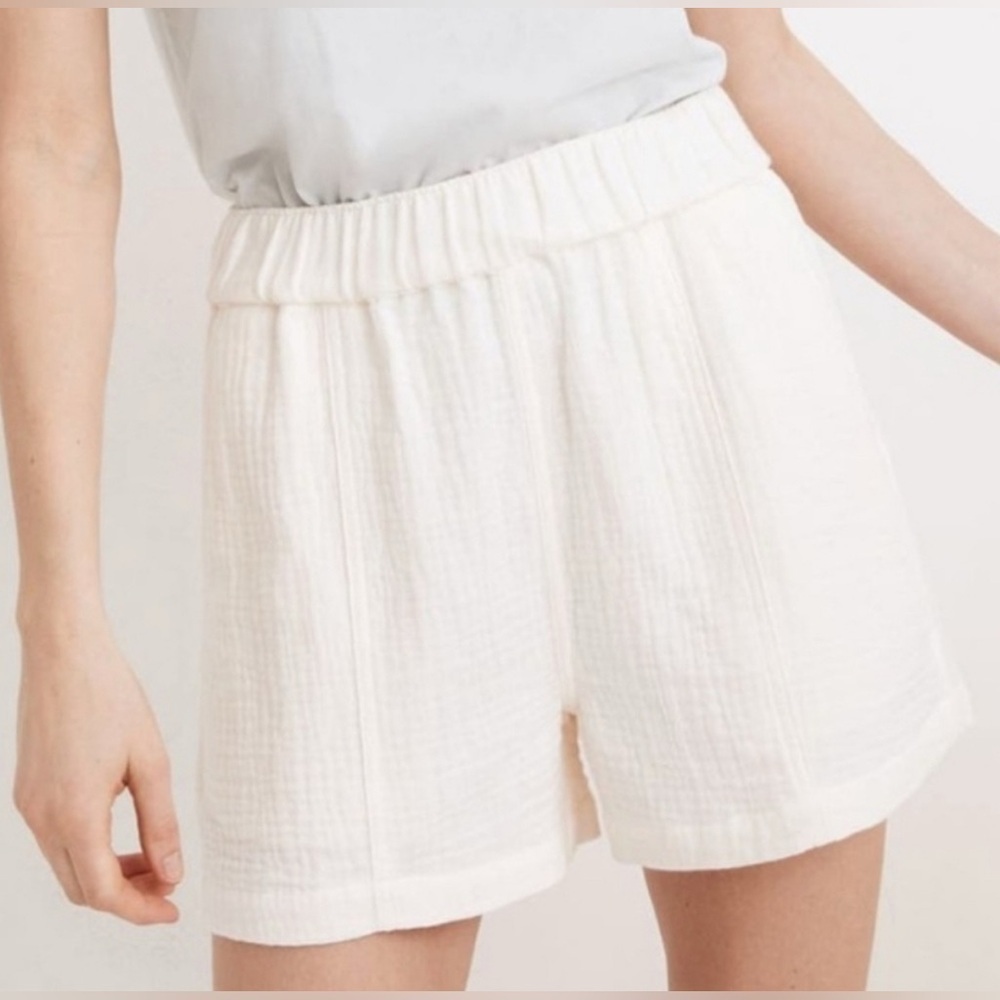 Madewell Lightspun Easy Pull-On‎ Shorts Cream White Gauze